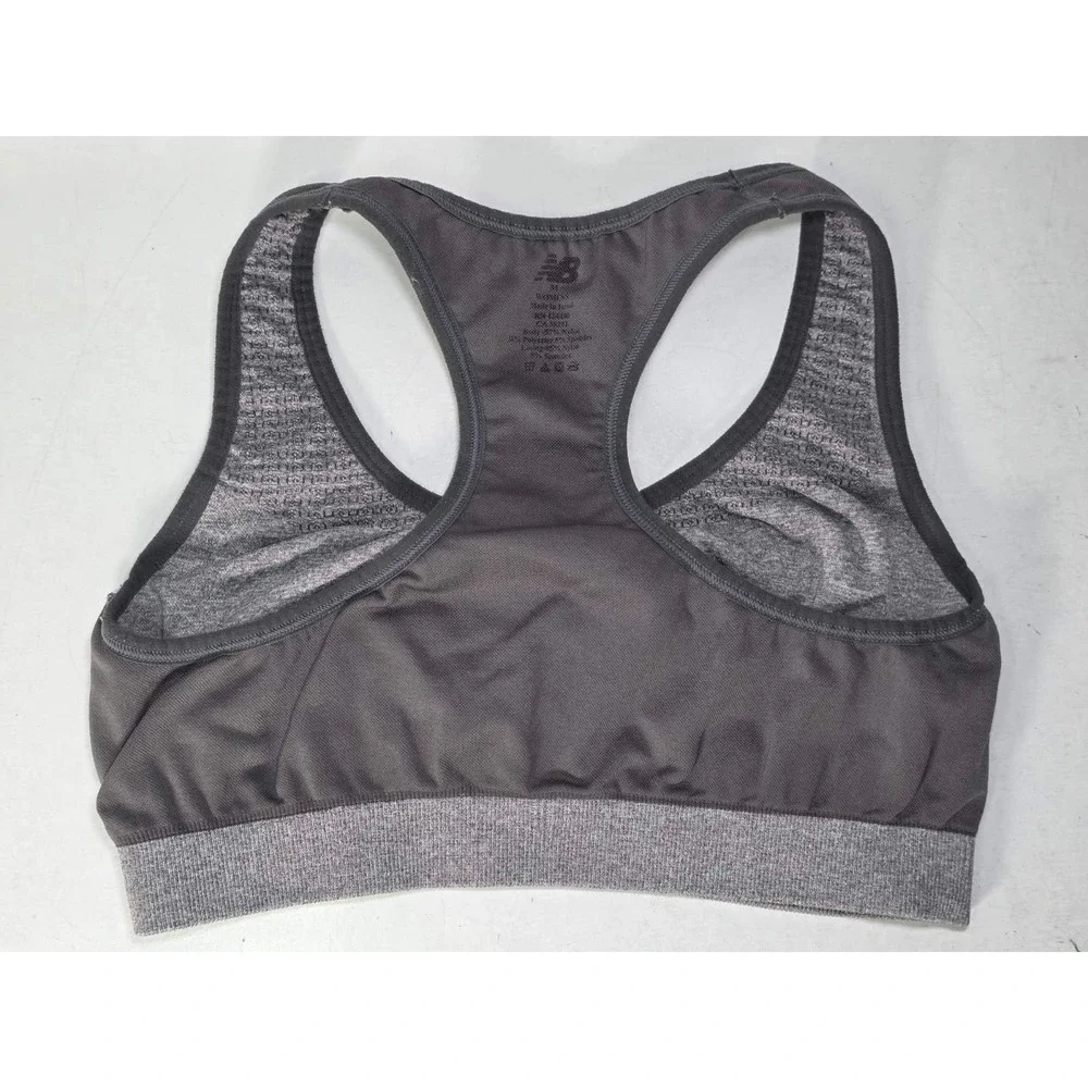 New Balance Women's Sports Bra‎ Size M Gray Reversible Racerback Gym Athletic